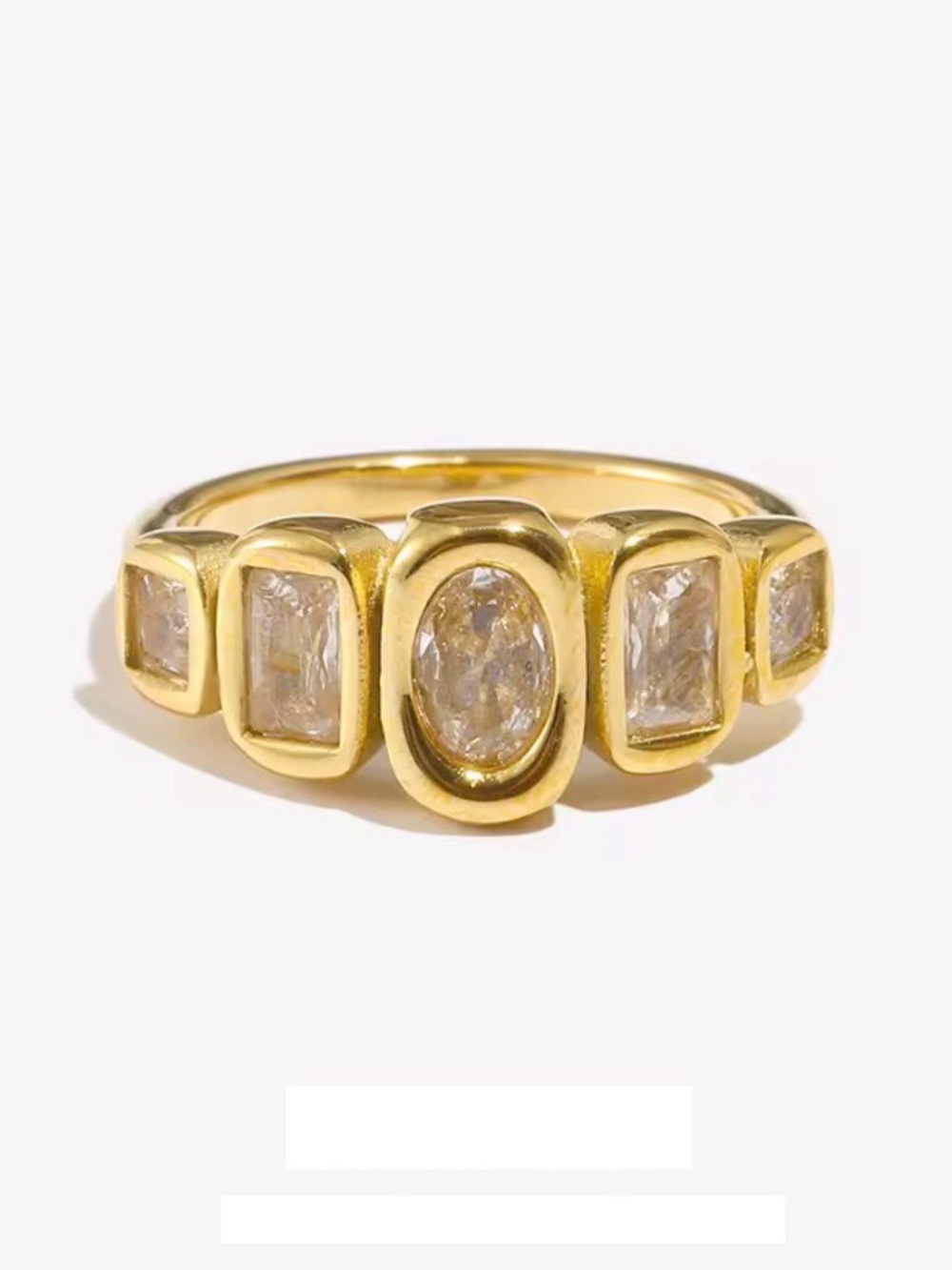 Radiant Cut 5A CZ Ring 18K Gold Filled